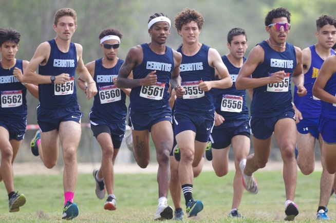 Cerritos men's cross country finished second at the Coach Downey Invitational