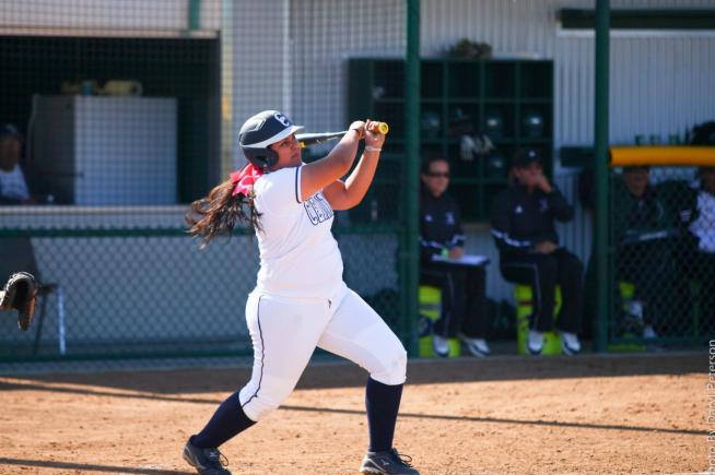 File Photo: Andrea Arellano hit her team-leading 11th home run in the bottom of the sixth inning to lead the Falcons to a 3-1 win over Cypress
