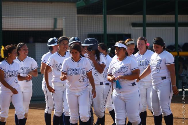 File Photo: The Cerritos softball team must defeat San Diego Mesa twice to advance in the playoffs