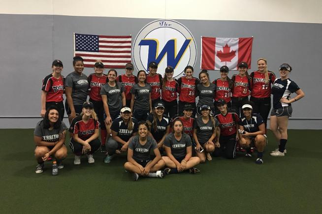 The Falcon softball program hosted a team from Canada