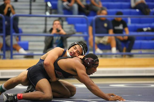 Keanu Tom remained undefeated at 157 pounds, as the Falcons defeated Mt. SAC