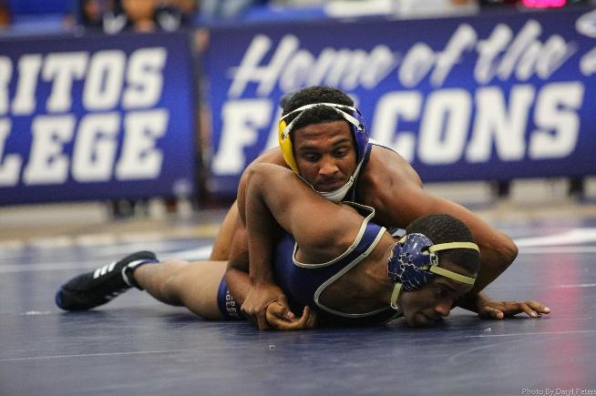 AJ McKee dominated in his match, an 18-2 decision at 149 pounds over West Hills College