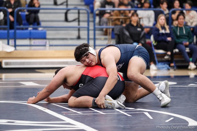 Kobe Pablo capped off a 48-5 team win with a pin at 285 pounds