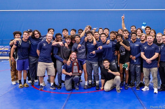 Falcons celebrate after winning SoCal Team Dual title