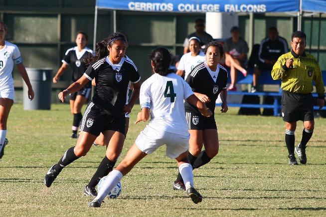The Cerritos College women's soccer team improved to 10-0-0 with their 4-0 win over East LA