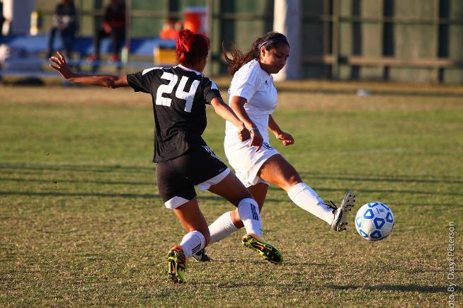 Jennifer Torres (14) scored five goals for the Falcons in their 17-0 win over Compton