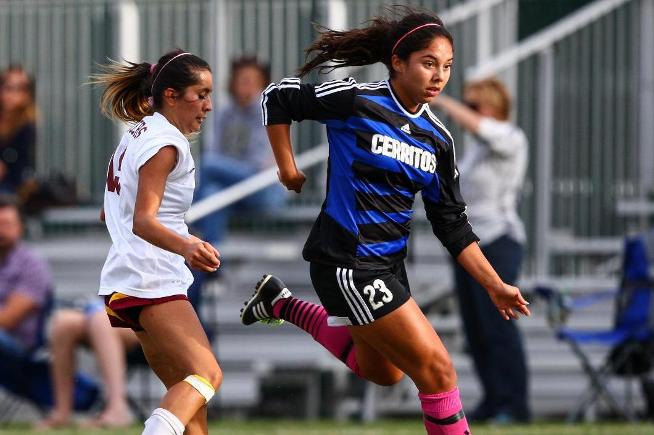 File Photo: Cassie Reyes opened the scoring for the Falcons, who shut out Pasadena City, 7-0