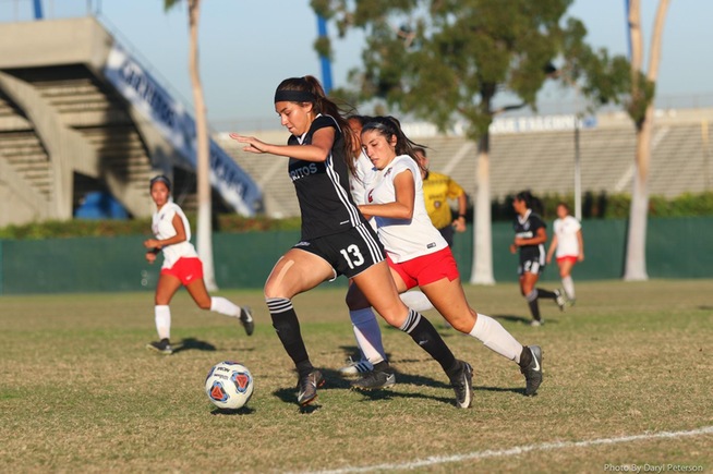 Stephanie Nava scored the first goal of the game for the Falcons in their 2-1 win