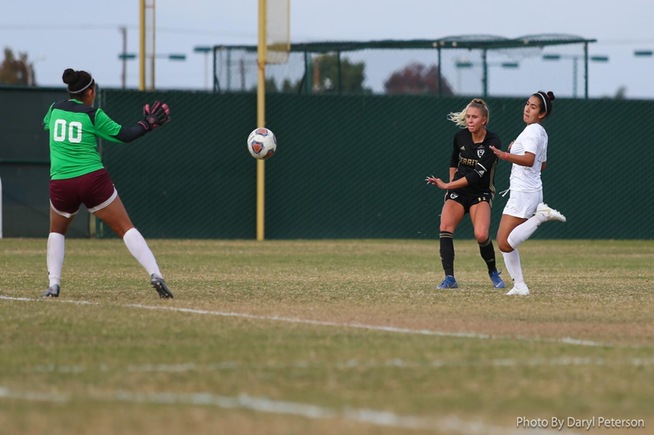 Serena Camacho scores to give the Falcons a 2-0 lead in the first half against Antelope Valley