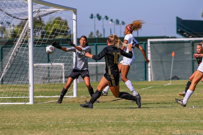 Sydney Carr (10) scored four times in the Falcons win over LBCC