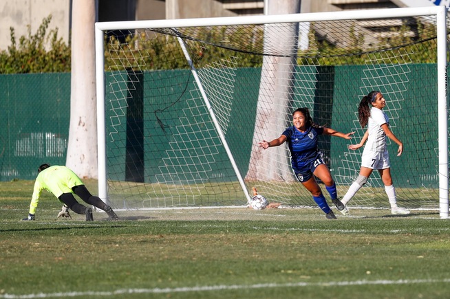 Meghan Legayada celebrates her goal in the Falcons 1-1 tie