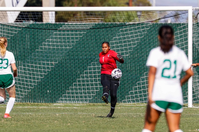 Victoria Ruiz made 11 saves for the Falcons against Golden West