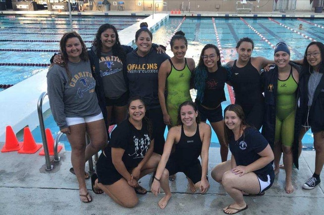 Cerritos women's swimming finished third at the conference championships