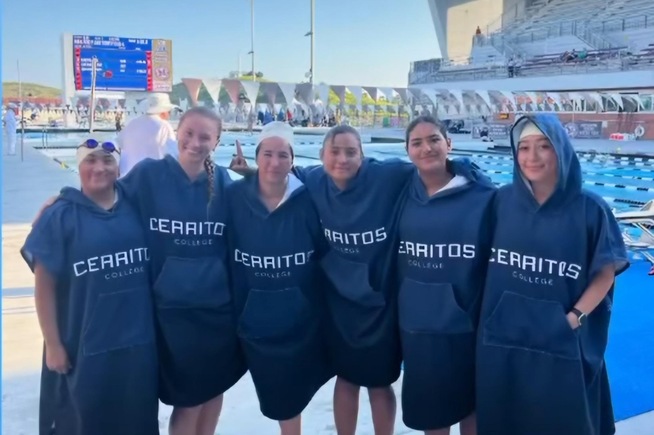 Cerritos women's swimming at the conference championships