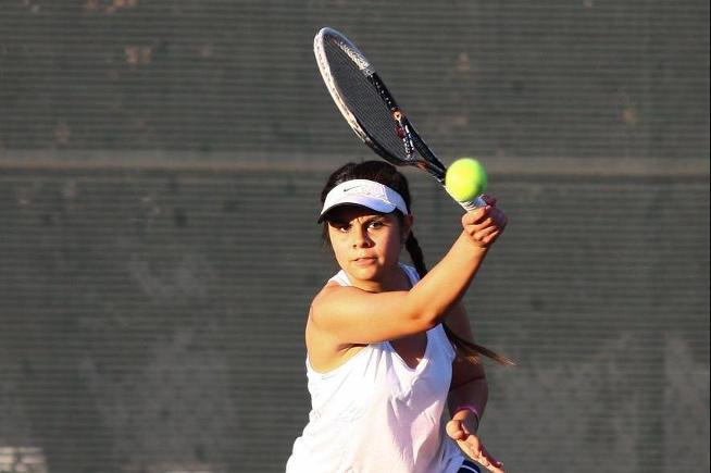 File Photo: Staci Gonzales won her singles and doubles match in the Falcons 5-4 loss to El Camino