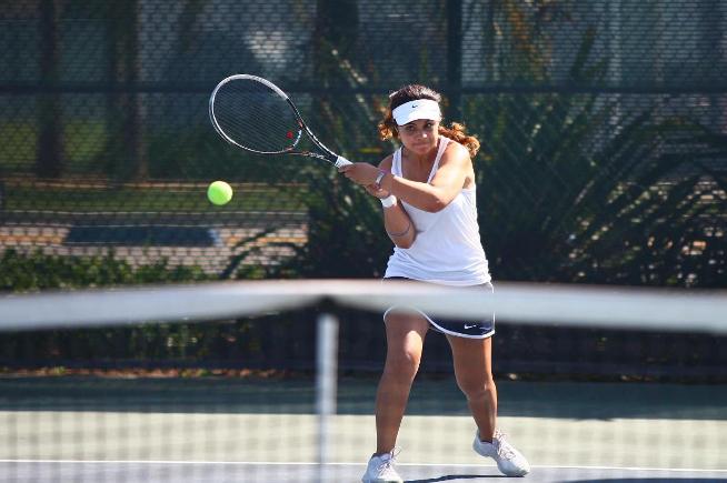 File Photo: Staci Gonzales won her singles and doubles match in the Falcons 6-3 loss to El Camino