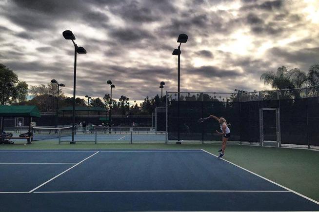 The Falcon women's tennis team remained undefeated with a win over Irvine Valley