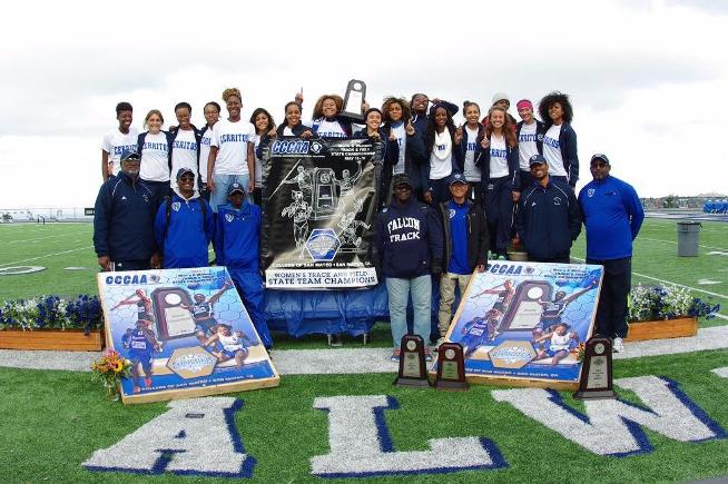 The Cerritos women's track team captured their fifth state title in school history