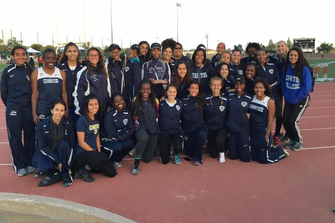 The Cerritos women's track & field team won their 4th straight SCC championships