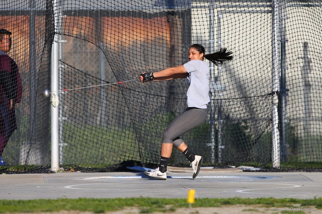 File Photo: Crystal Rodriguez placed third in the hammer at Cal State LA