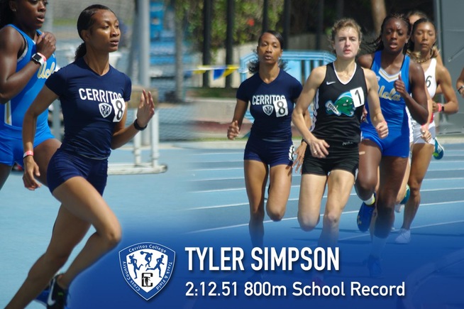 Tyler Simpson set the school record in the 800 meters