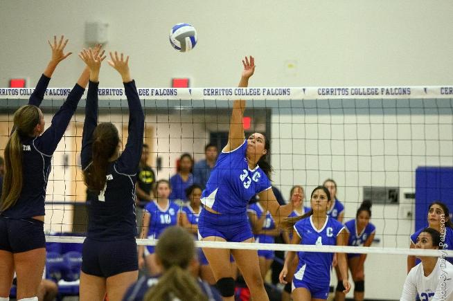 File PhotoL Brianna Gutierrez (33) helped the Falcon volleyball team post a pair of wins over the weekend
