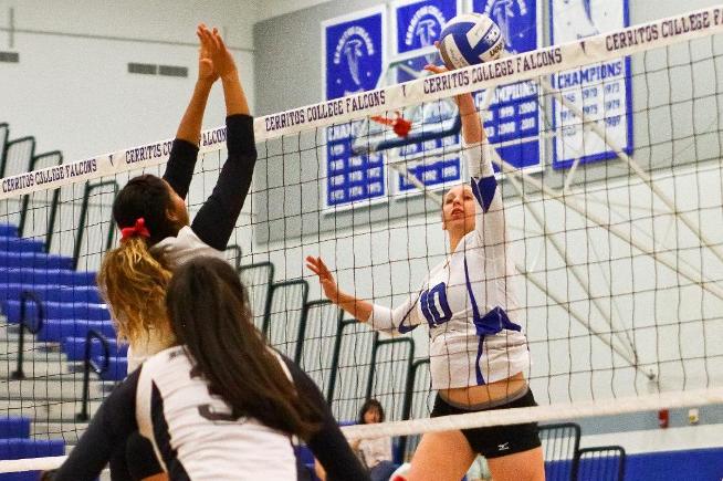 File Photo: Valerie Montoya posted five kills in the Falcons loss to El Camino