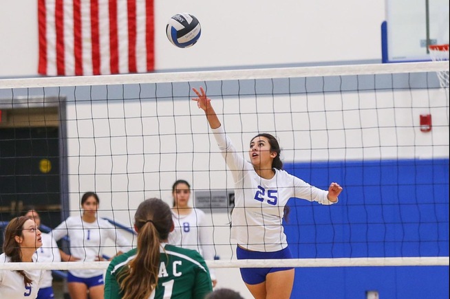 Nadia Arreaga played a solid all-around match for the Falcons