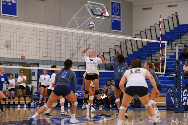 File Photo: Brooke Winquist helped lead the Falcons with 11 kills in their four-set win