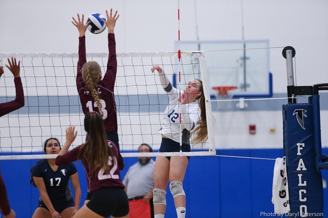 File Photo: Brooke Winquist posted five kills for the Falcons