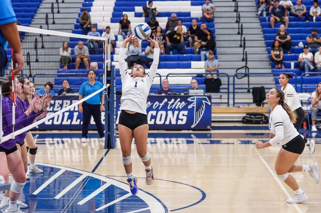 Versatile Leeya Rubio (1) had 14 assists and four service aces against Cal Lutheran JV