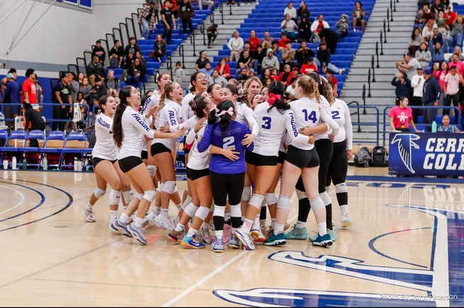 Falcons celebrate after upsetting #2-ranked Long Beach City