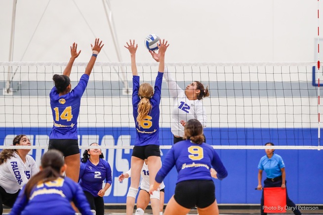 File Photo: Monserrat Rodriguez slammed home seven kills in the Falcons sweep