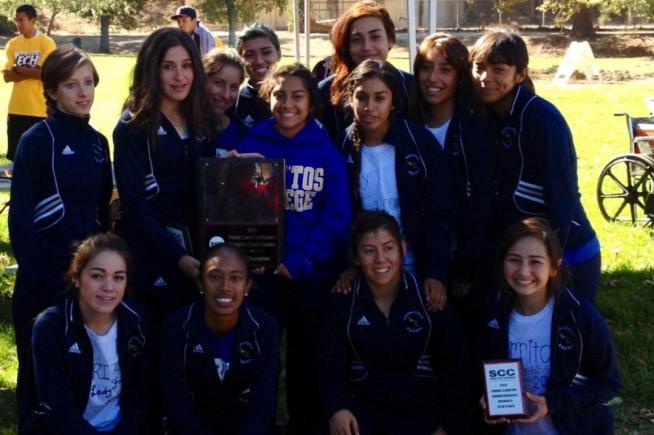 The Cerritos College women's cross country team captured the South Coast Conference championship on Thursday.