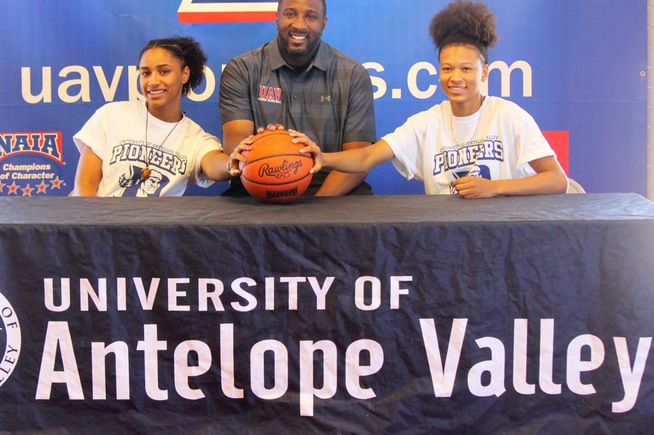 (L-R) Miranda Valentin and Kaylyn James have signed with the University of Antelope Valley