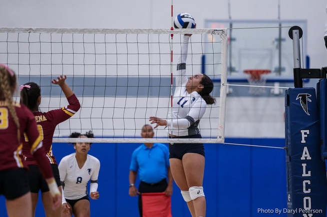 Gladys Garcia posted seven kills for the Falcons