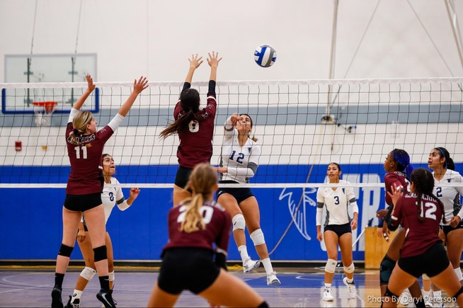 Maleah Gonzales records one of her seven kills against Mt. SAC