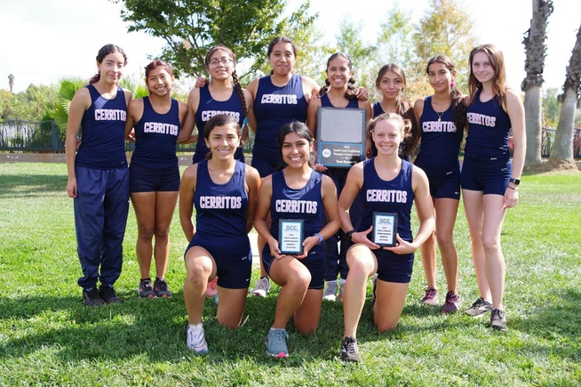 Cerritos women's cross country took second place at the conference championships